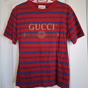 Gucci Kids Striped Red Blue Green Tee